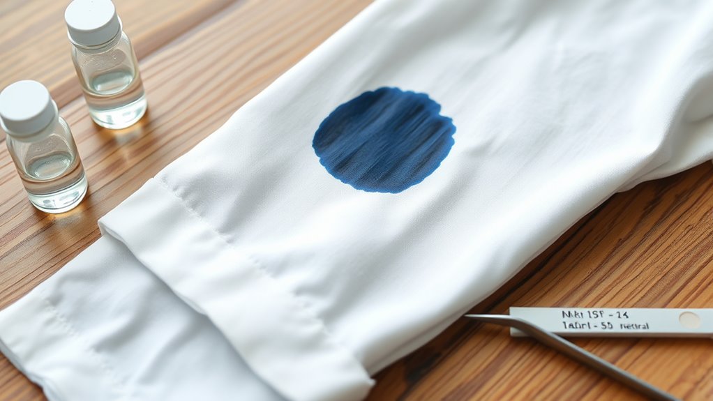 test solvent on fabric