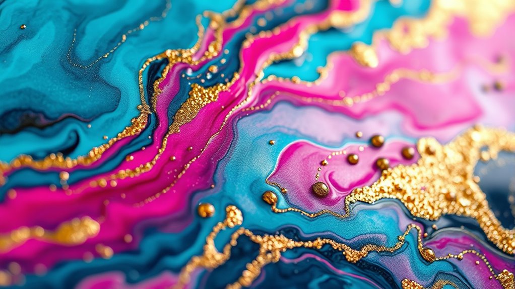 vibrant fluid ink art