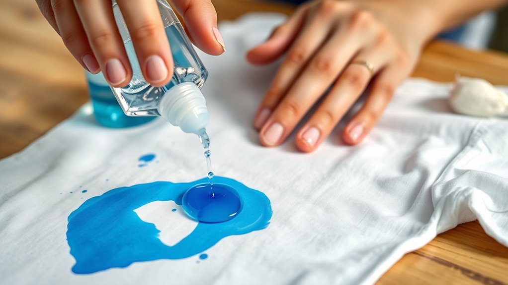 apply sanitizer blot rinse