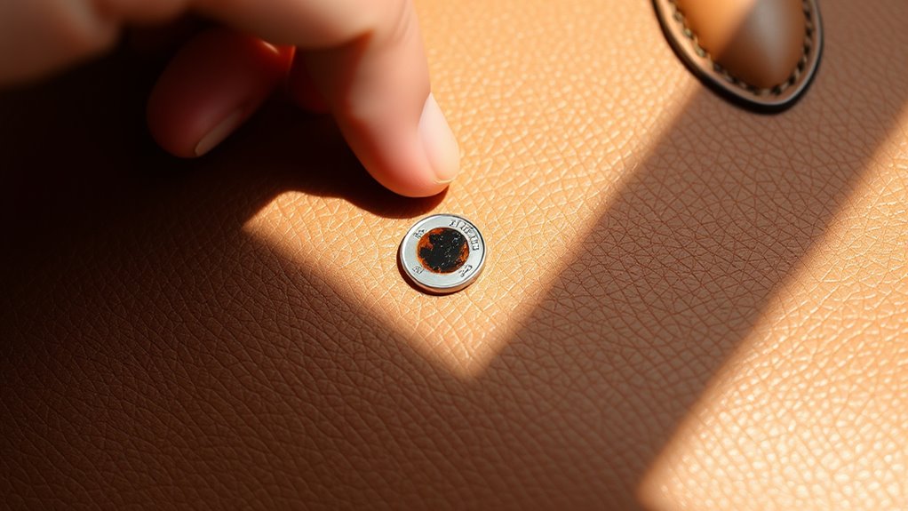 assess stain size and leather