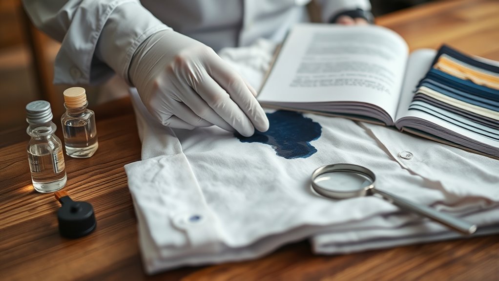assessing ink stain and fabric