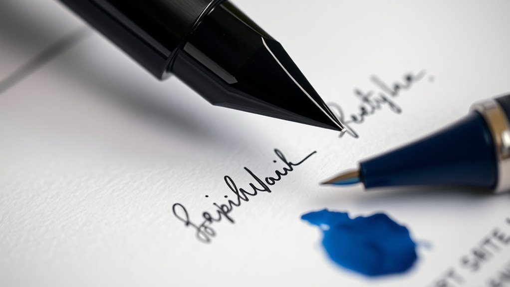 black ink ensures signature security