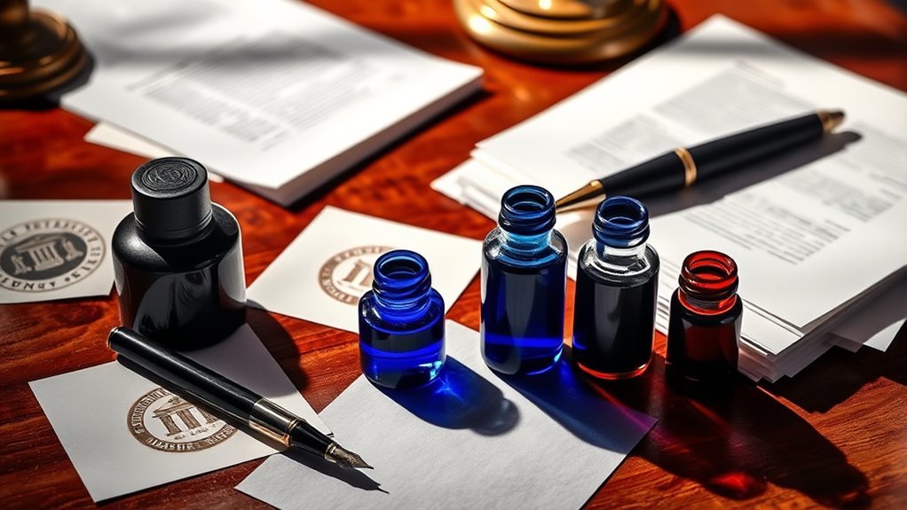 black ink for legal documents