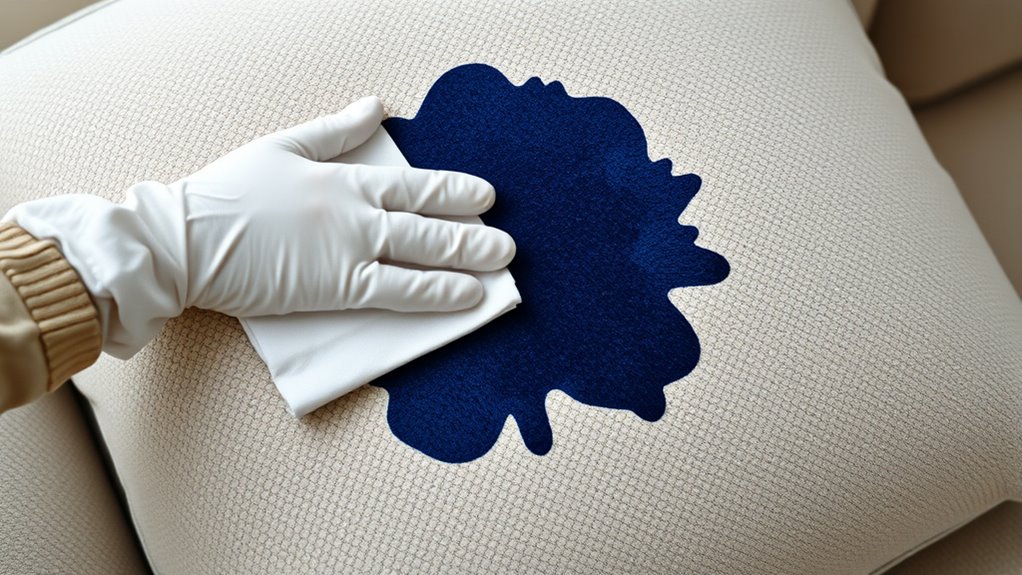 blot ink immediately gently