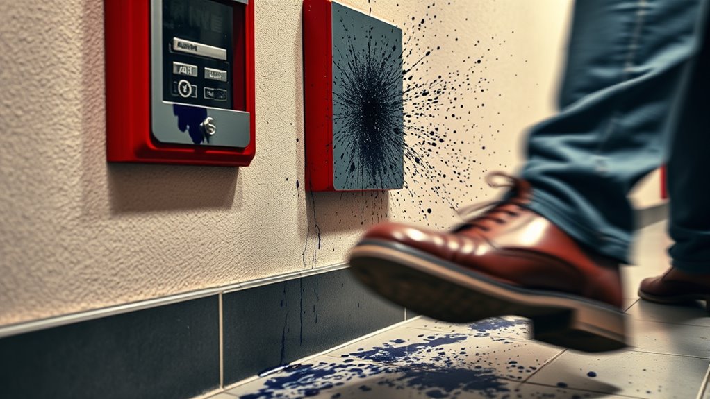 fire alarms do not spray ink