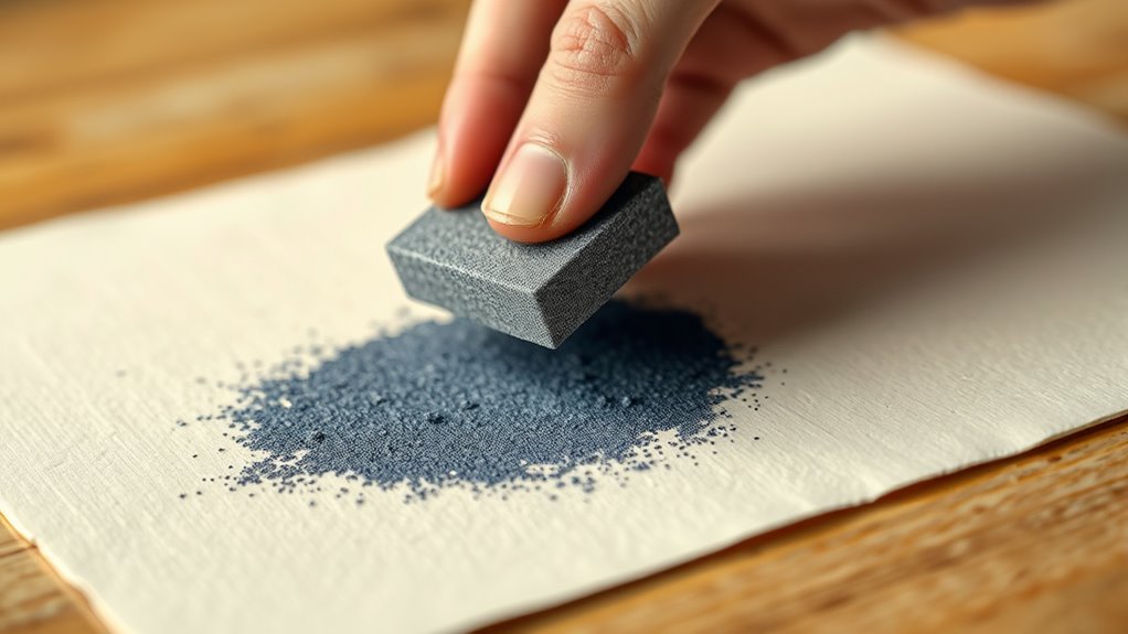 gentle sanding removes ink