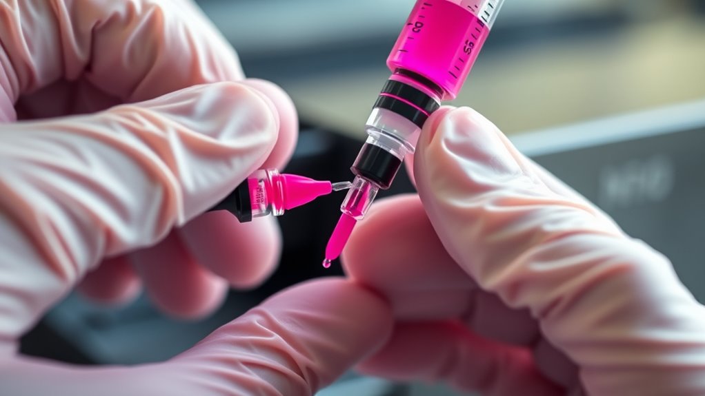 inject ink gradually carefully