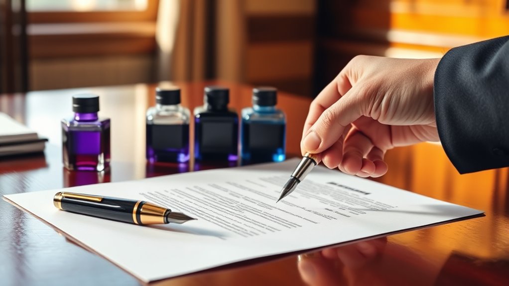 ink color ensures document authenticity