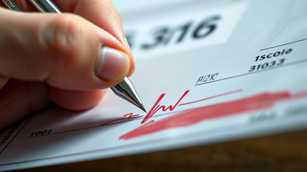 red ink hampers check processing