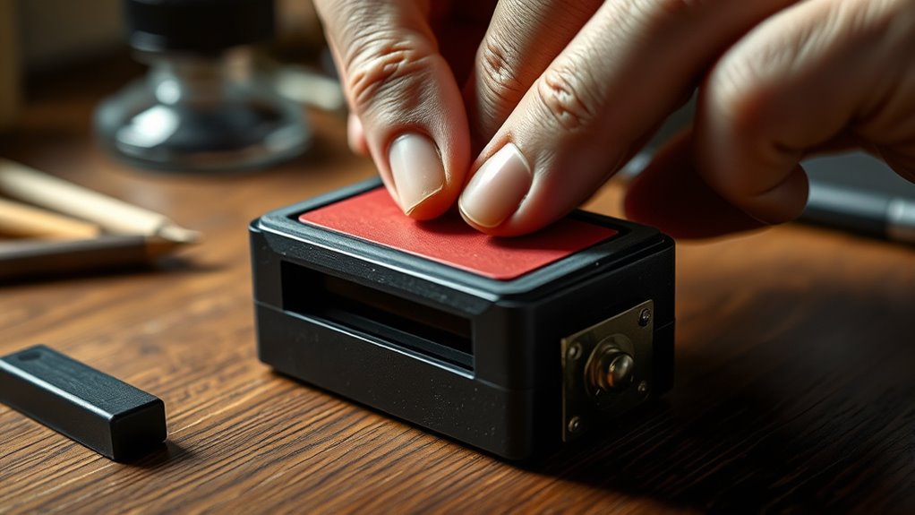 securely lock ink pad