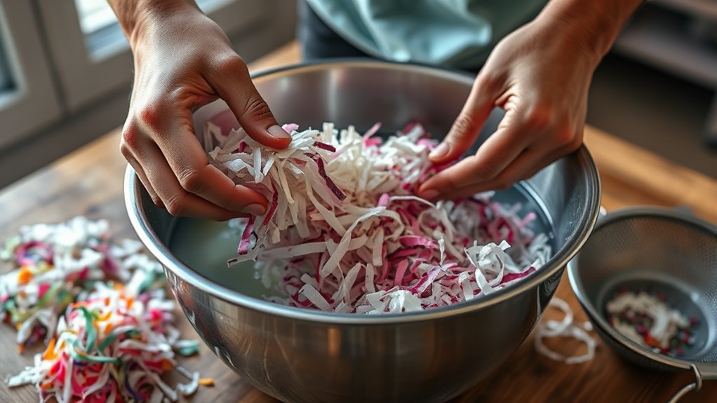 shred soak prepare fibers