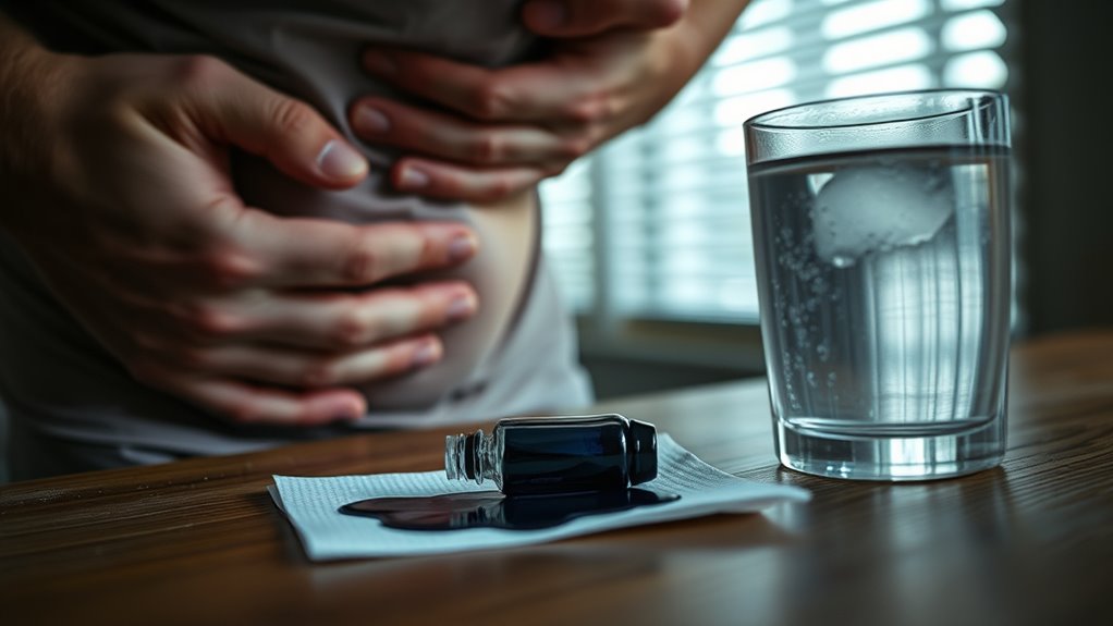 swallowed ink causes mild symptoms