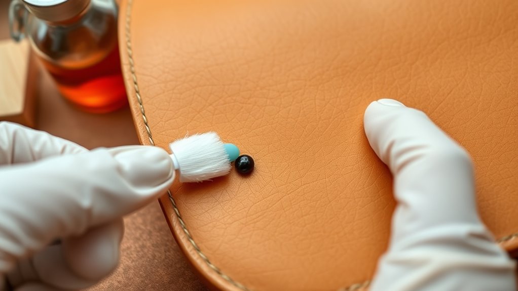 test leather cleaning spot