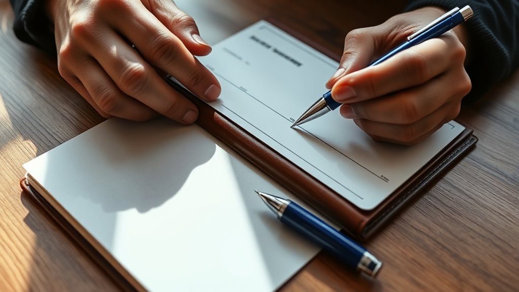 use blue ink checks