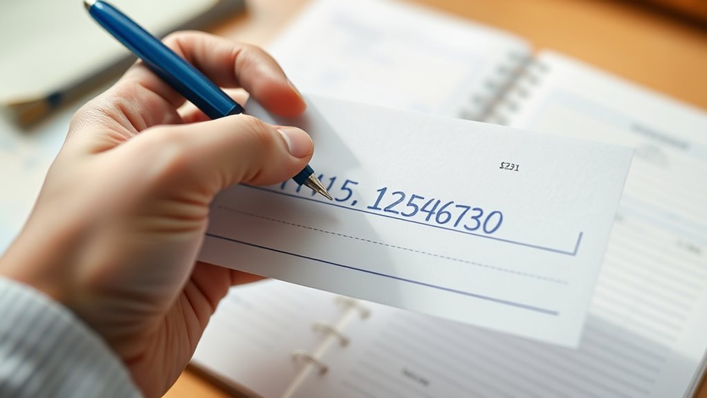 write amount accurately in blue